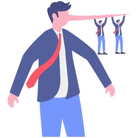 Businessman with long nose  Illustration