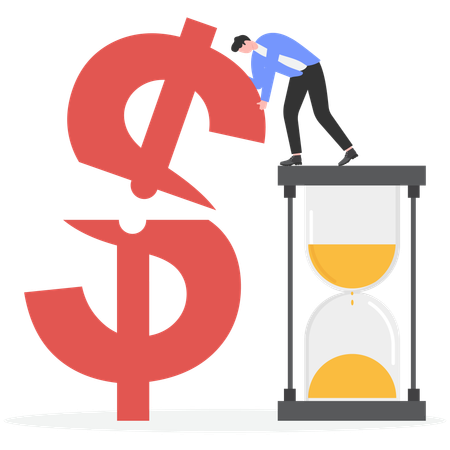 Businessman with Long term investing  Illustration