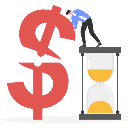Businessman with Long term investing  Illustration