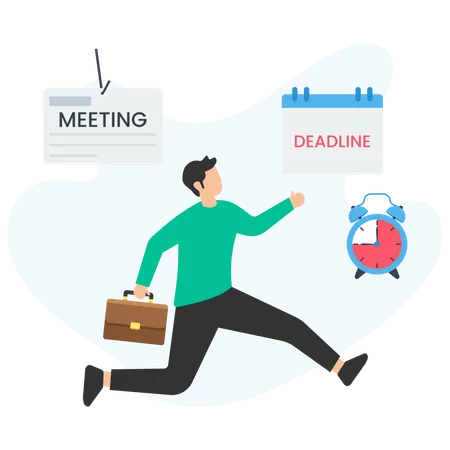 Businessman with meeting deadline  Illustration