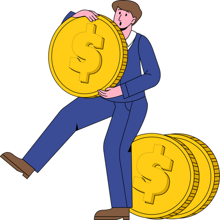Businessman with money  Illustration