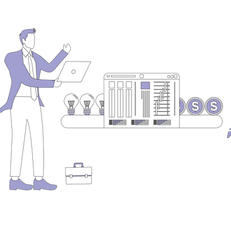 Businessman with money idea transformation  Illustration