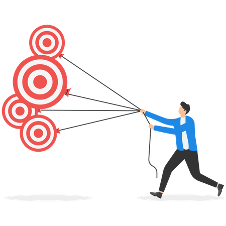 Businessman with multiple target  Illustration