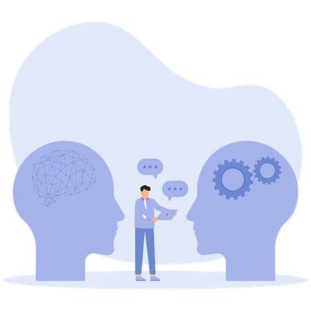 Businessman with Natural language processing  Illustration
