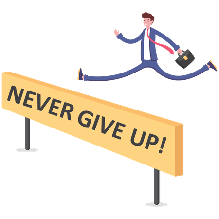 Businessman with never give up  イラスト