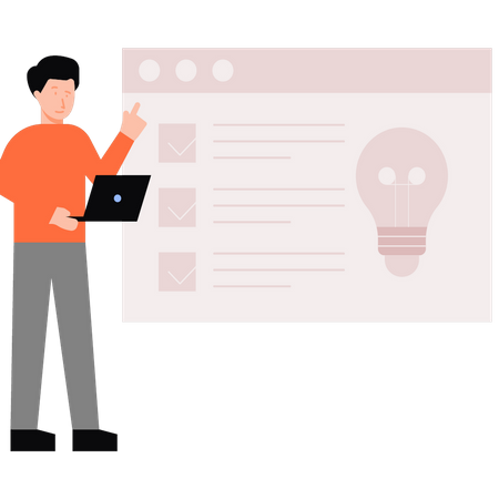 Businessman with online business idea  일러스트레이션