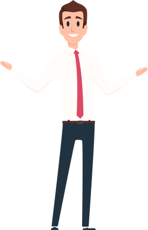 Businessman with open arms  Illustration