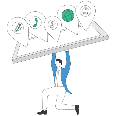 Businessman with overload information  Illustration