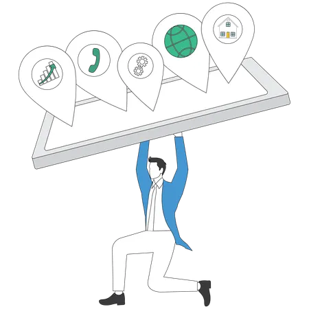 Businessman with overload information  Illustration