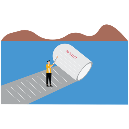 Businessman with overwhelmed work  Illustration