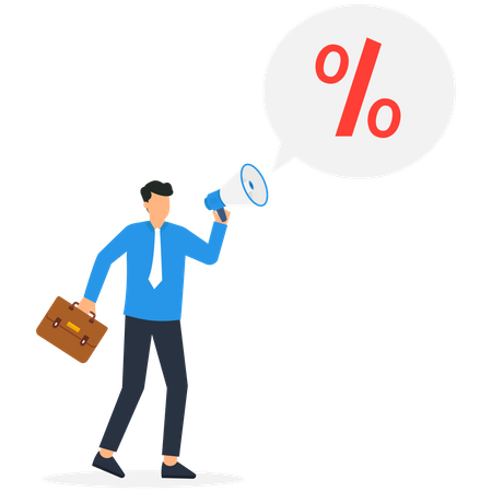 Businessman with percentage sign  Illustration