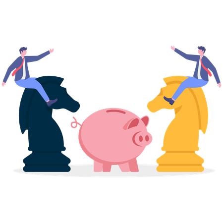 Businessman with piggy bank  Illustration
