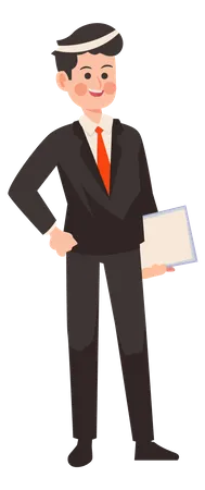 Businessman with presentation file  Illustration