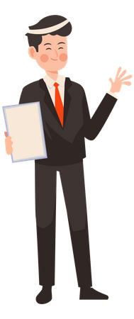 Businessman with presentation file  Illustration