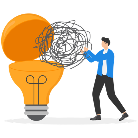 Businessman with Problem solving and idea  Illustration