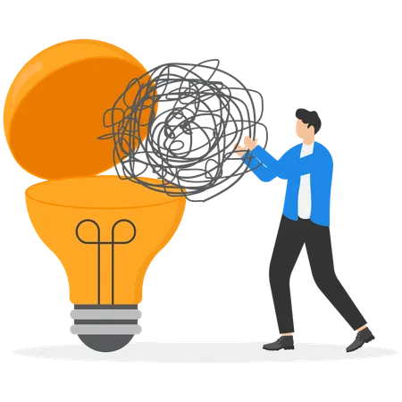 Businessman with Problem solving and idea  Illustration