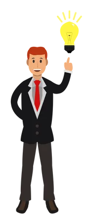 Businessman with productive idea  Illustration