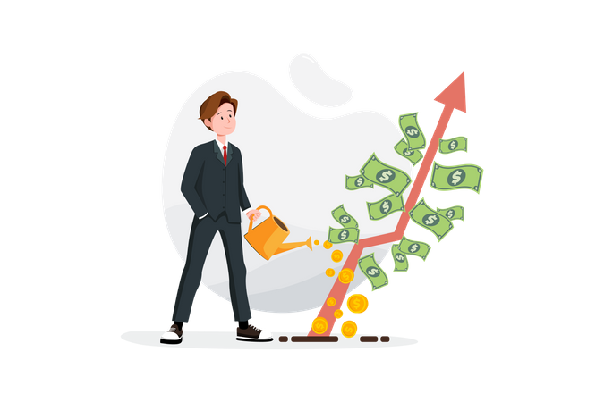 Businessman with profit growth concept  Illustration