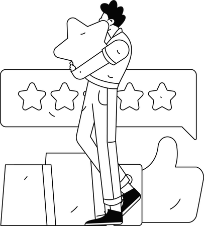 Businessman with quality badge  Illustration