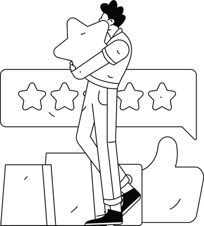 Businessman with quality badge  Illustration