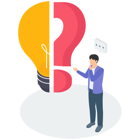 Businessman with Question Answer  Illustration