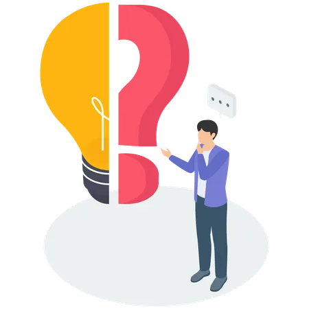 Businessman with Question Answer  Illustration