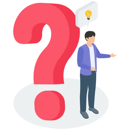 Businessman with Question  Illustration