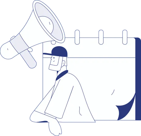 Businessman with Reminder Notice  Illustration