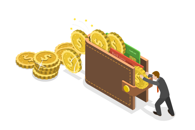 Businessman with Return On Investment  Illustration