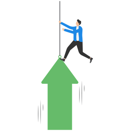 Businessman with Rise and fall in business  Illustration