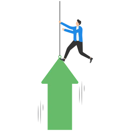 Businessman with Rise and fall in business  Illustration