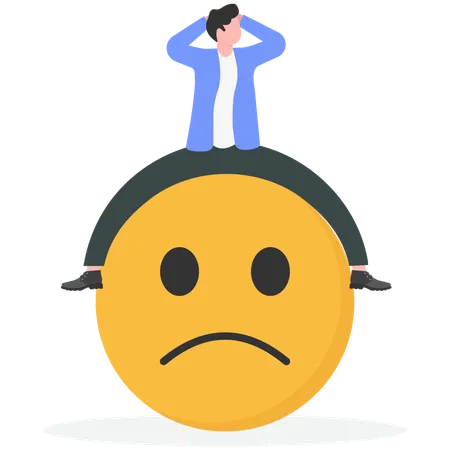 Businessman with sad mood  Illustration