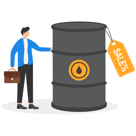 Businessman with Sale of petroleum products and fuels  Illustration