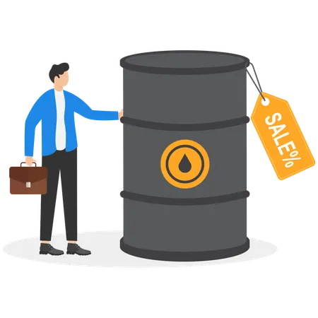Businessman with Sale of petroleum products and fuels  Illustration