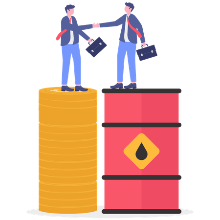 Businessman with Seesaw  Illustration