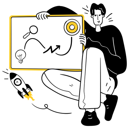 Businessman with self Mission and Vision  Illustration