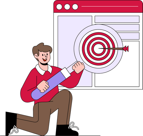 Businessman with SEO target  Illustration