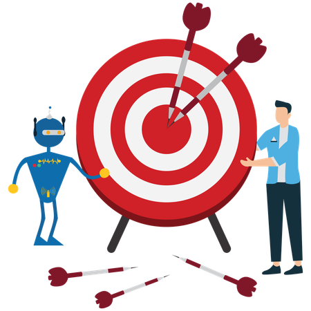Businessman with smart target  Illustration