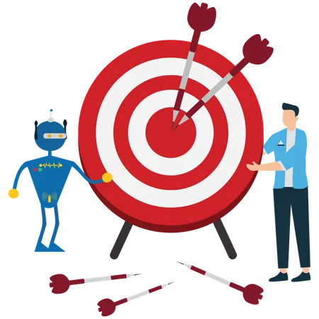 Businessman with smart target  Illustration
