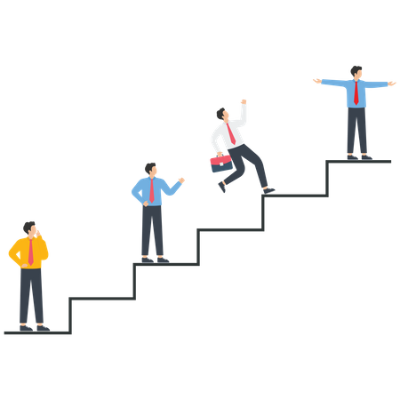 Businessman with staircase  Illustration