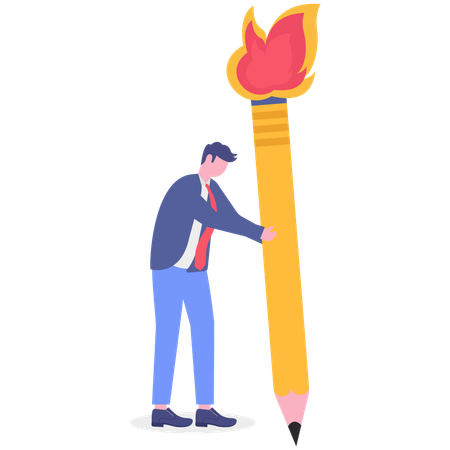 Businessman with Strategy  Illustration
