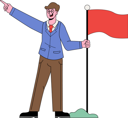 Businessman with success flag Illustration