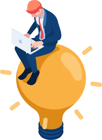 Businessman with success idea  Illustration