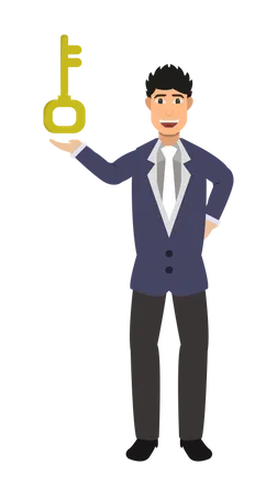 Businessman with success  Illustration