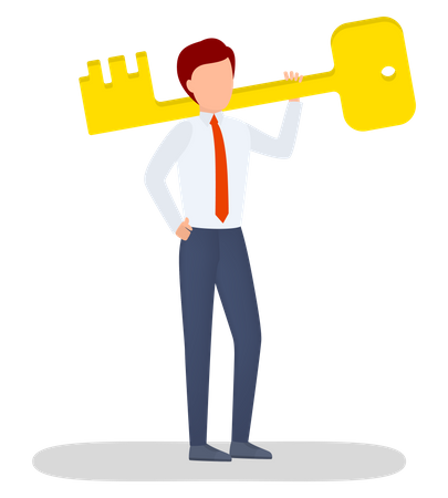 Businessman with success key  Illustration