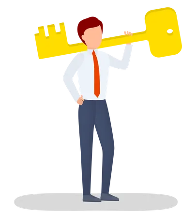 Businessman with success key  Illustration