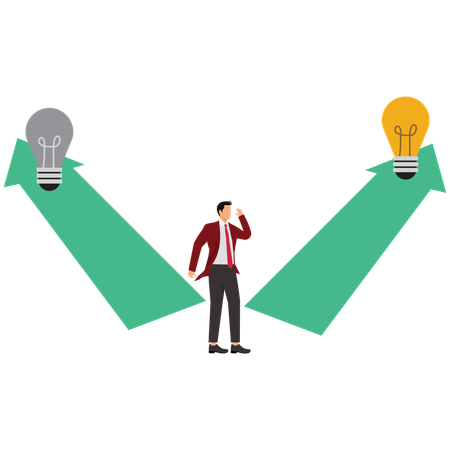 Businessman with success option  Illustration
