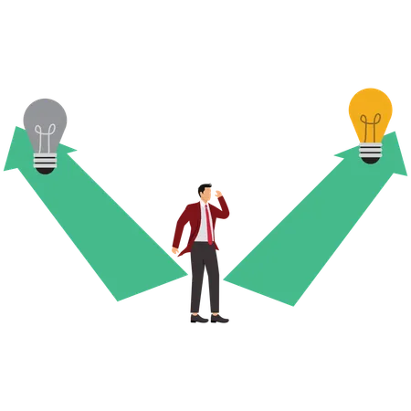 Businessman with success option  Illustration