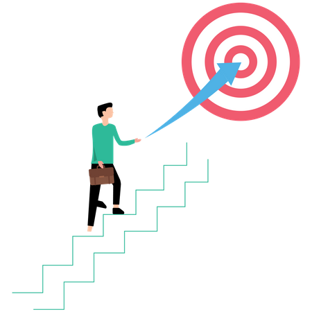 Businessman with successful target  Illustration