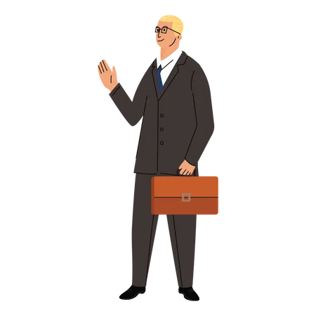 Businessman with suitcase  Illustration